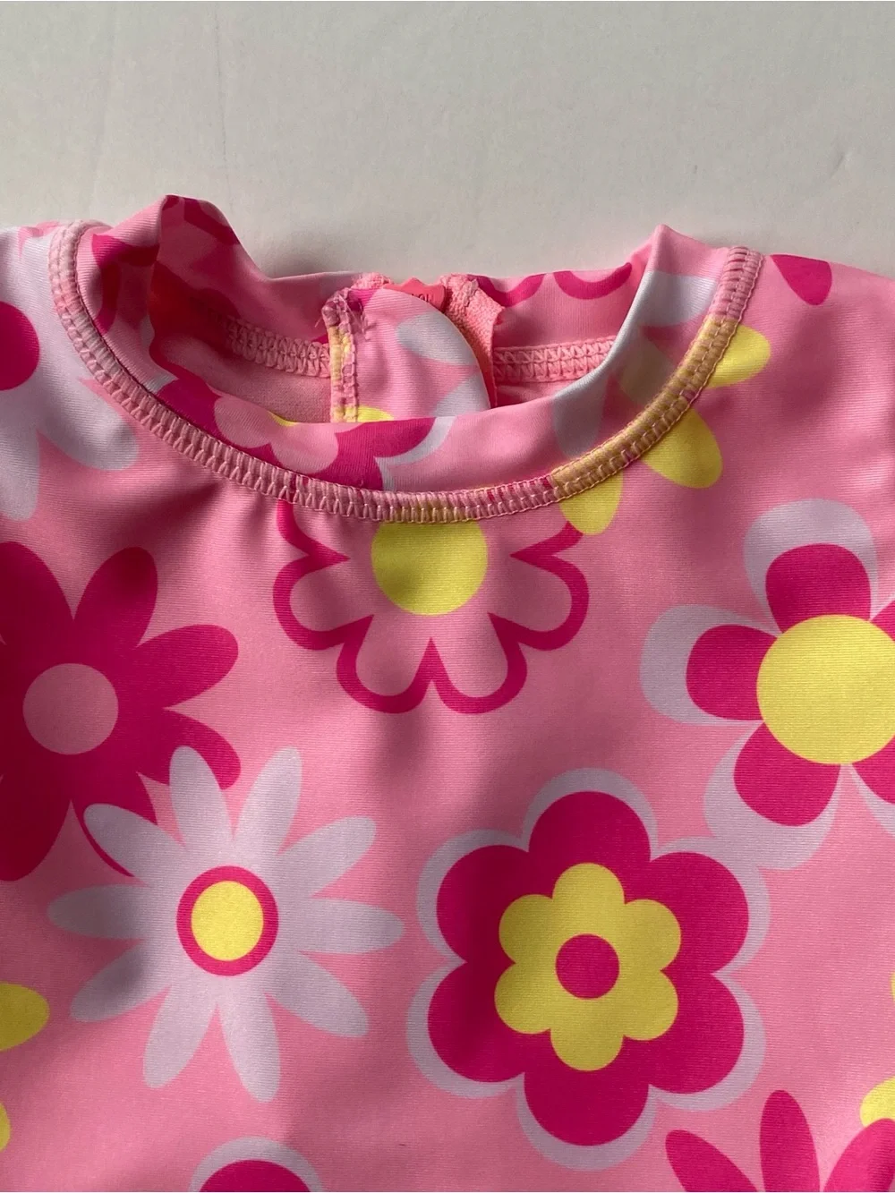 Baby Girl’s Rashguard Swimsuit Size 12 months Pink Floral One Piece Sol Borne